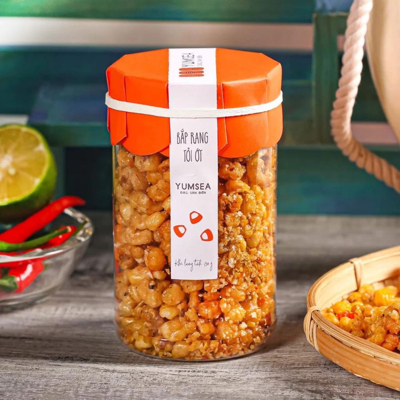 [Quà tặng không bán] 1 Hộp Bắp rang tỏi ớt L'angfarm - 150 Gram