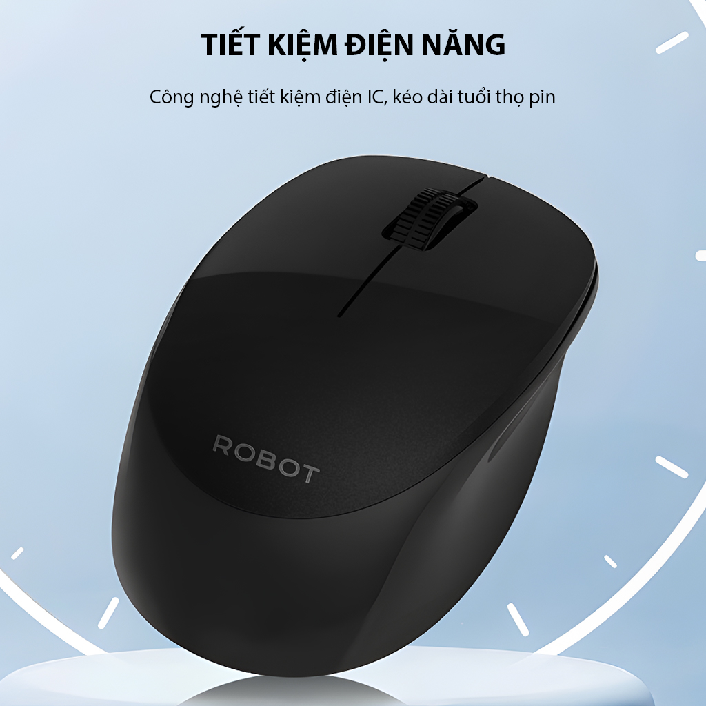 Chuột không dây Robot M210S tĩnh âm silent nhấp im lặng kết nối USB nhỏ gọn tiện dụng độ chính xác cao cho máy tính xách tay laptop pc phù hợp văn phòng dạy online học online