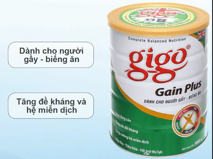 Sữa bột GIGO GAIN PLUS 900gr - Dành cho người gầy