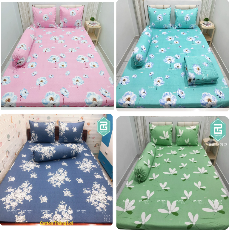 Ga Giường Cotton 100% cao cấp (không áo gối inbox chọn mẫu) đủ kích thước