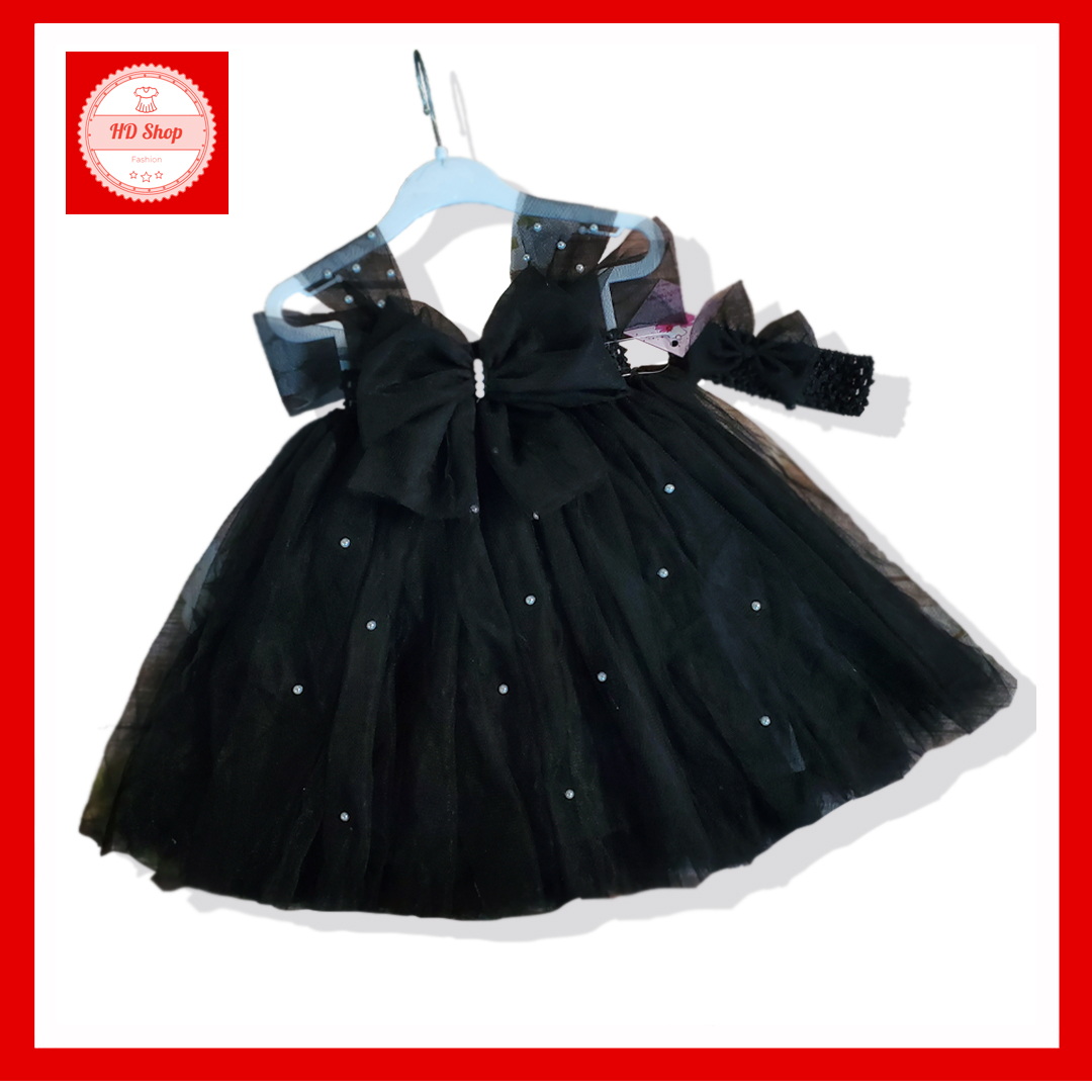 ĐẦM BÉ GÁI - VÁY CHO BÉ GÁI NƠ ĐÍNH ĐÁ - THỜI TRANG TRẺ EM 2021