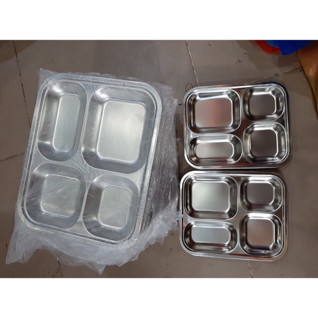 Khay cơm inox 4 ngăn giá rẻ
