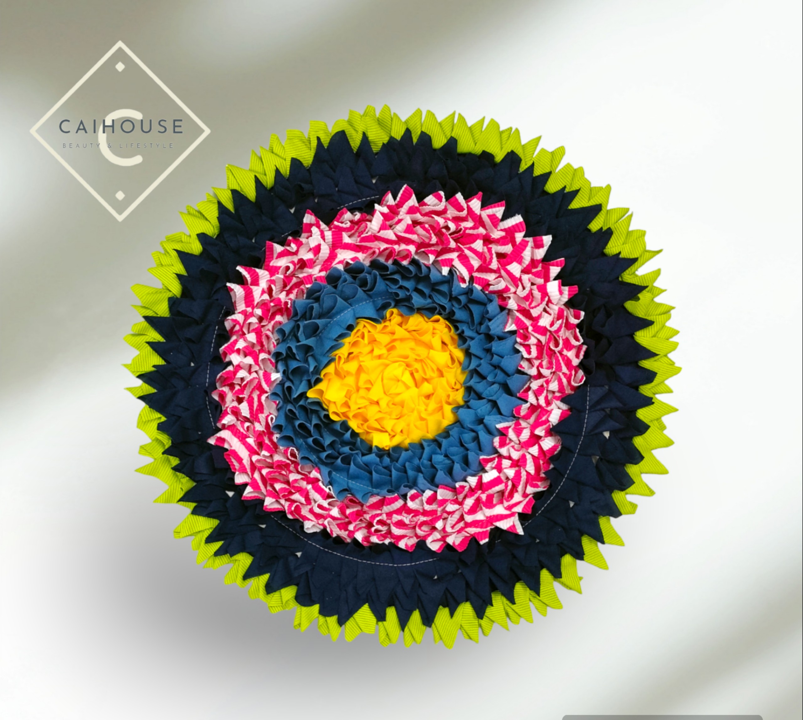 Thảm tròn lau chân handmake sắc màu-CH-K02