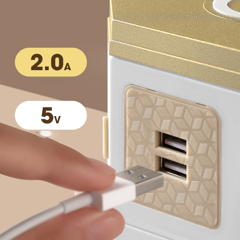 Ổ Cắm Điện Đa Năng Có Sạc Không Dây 10W Chịu Tải 2500W, 2 Cổng Sạc USB 2A , Chống Giật, An Toàn Trẻ Nhỏ