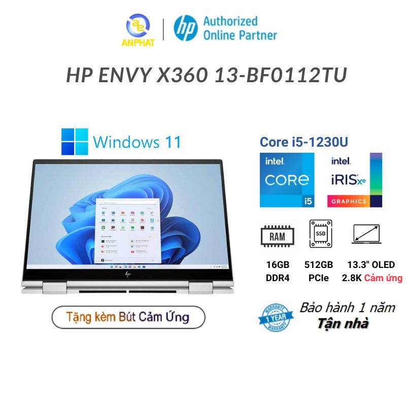 Laptop HP Envy X360 13-bf0112TU (i5-1230U 16GB 512B | 13.3' OLED 2.8K)