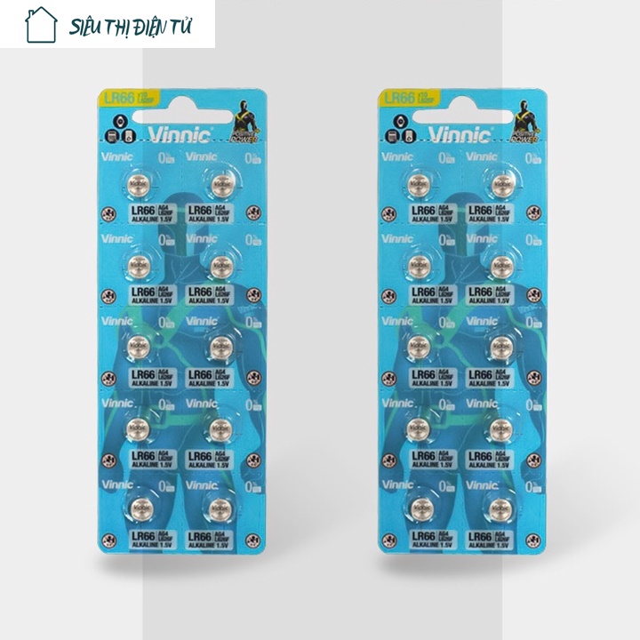 Sieuthidientu combo 2 vĩ gồm 20 viên pin cell mini vinnic model l626f ag4 lr66 626 377a r626 cx66 điện áp 1,5v
