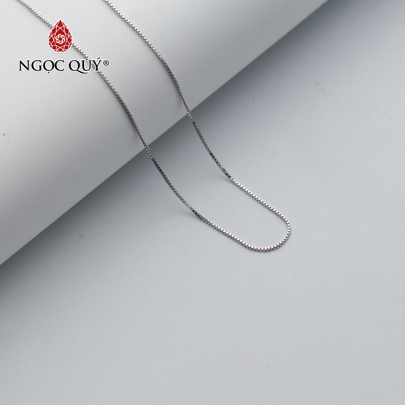 [HCM]Dây chuyền bạc khóa thẳng (để xỏ lỗ nhỏ xỏ qua hạt đá) - Ngọc Qúy Gemstones