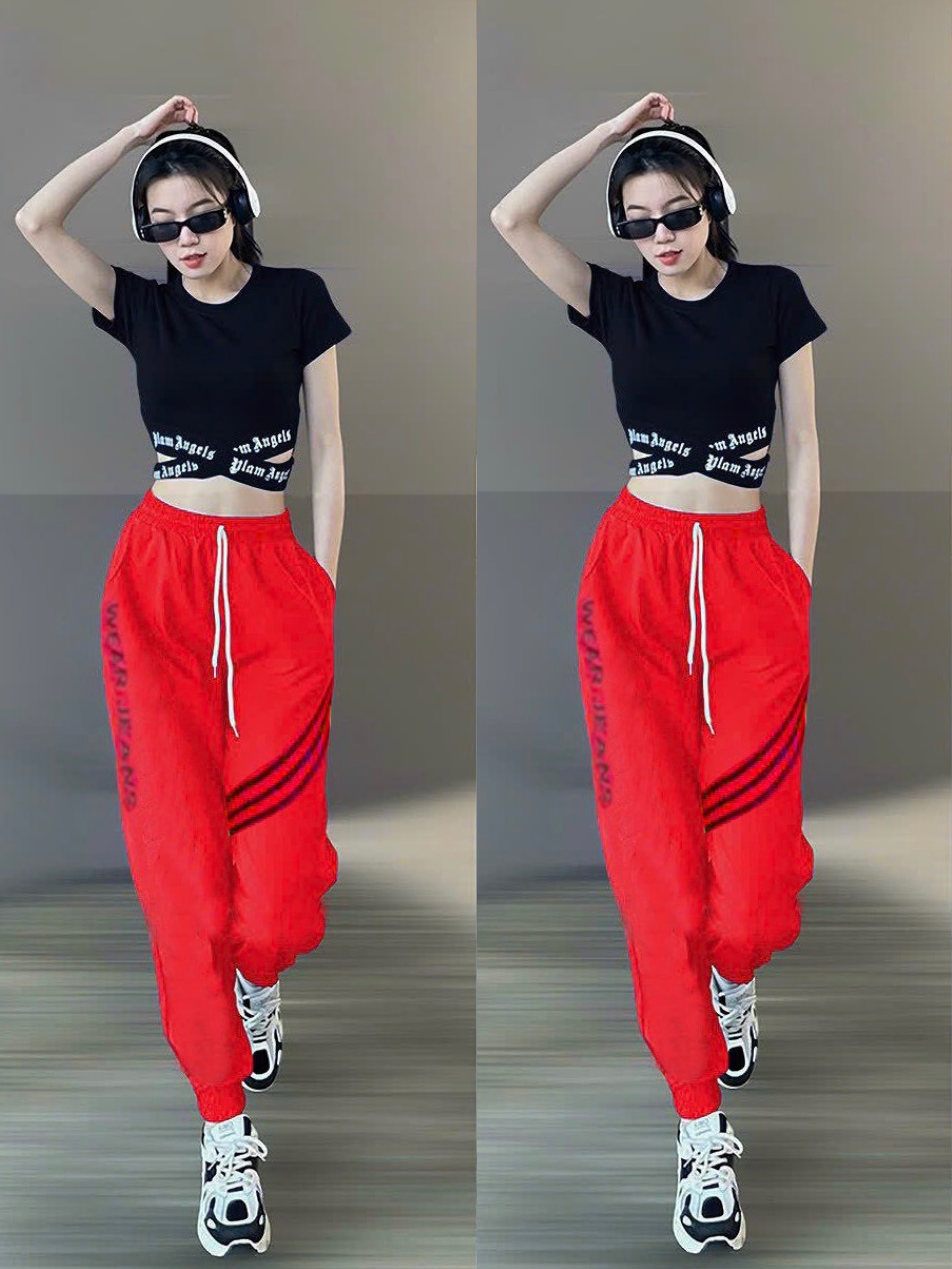 bộ thể thao nữ, QUẦN CHẤT GIÓ,ÁO CHẤT THUN LẠNH THỂ THAO
