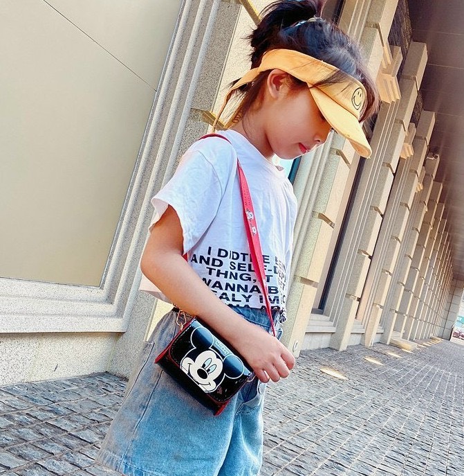 (Tu01) Túi Đeo Chéo Hình Chuột Mickey / Vịt Donald Đáng Yêu Cho Bé hàng Quảng Châu Cao Cấp