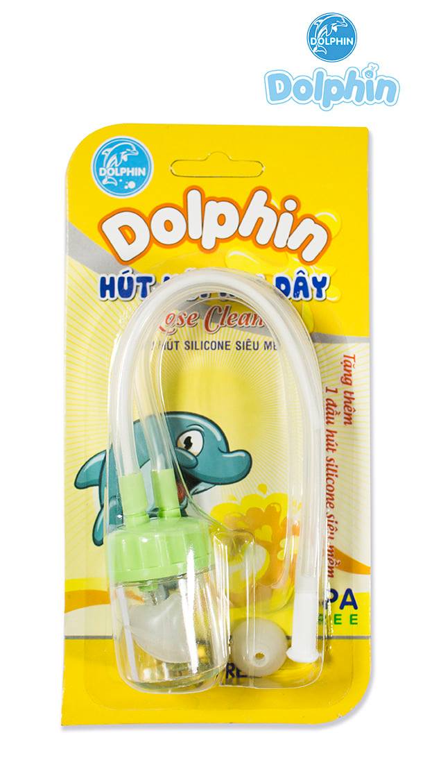 Hút Mũi 2 Dây Dolphin ( Đầu Thường/ Đầu Silicone) - Dụng Cụ Hút Mũi Cho Bé