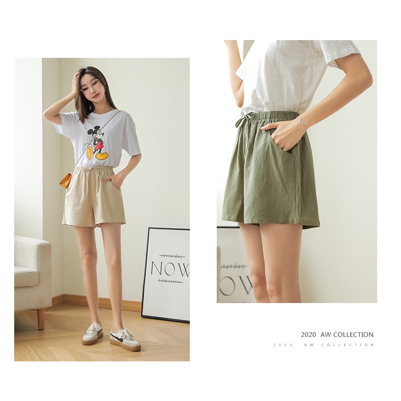 Quần short, quần đùi nữ vải đũi siêu mát