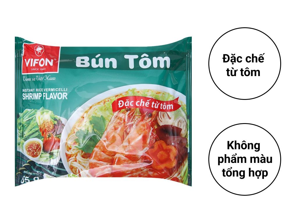 Thùng 15/ 30 gói Bún tôm Vifon 65g