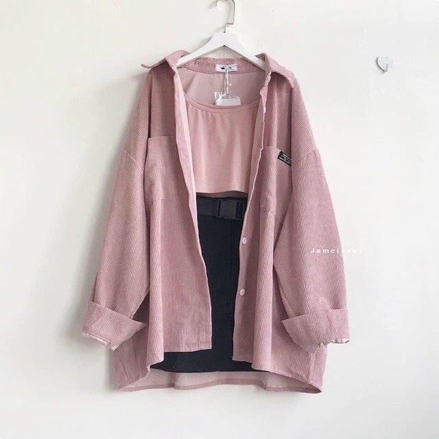 [HCM]áo khoác kaki nhung sơ mi