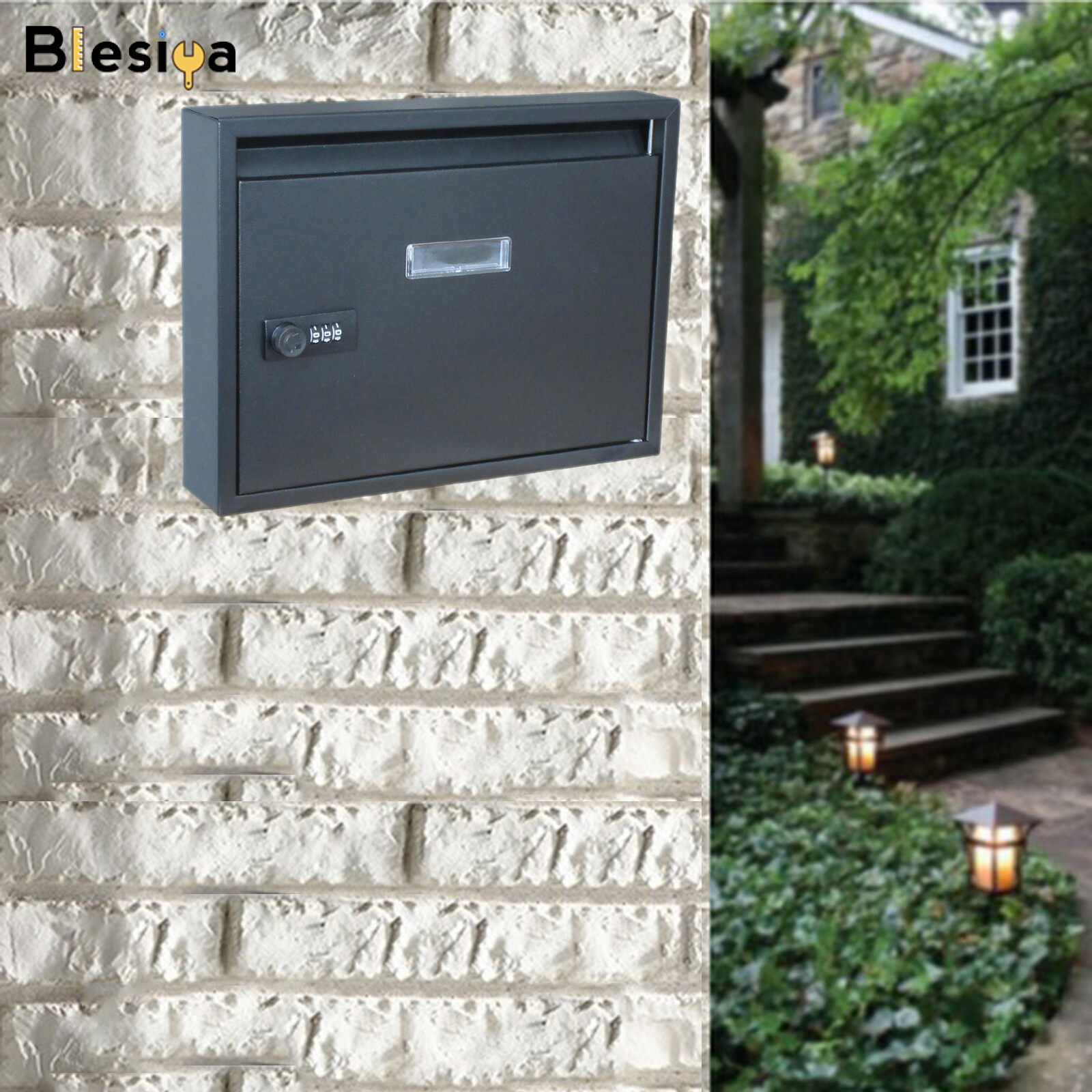 Blesiya Wall Mount Mailbox Mail Box Post Letter Suggestion Box Decoration