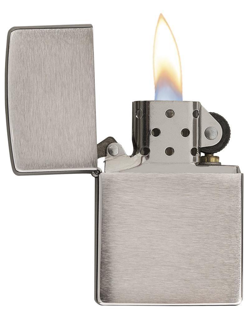 Bật Lửa Zippo Brushed Chrome Bạc Xước Vân Ngang