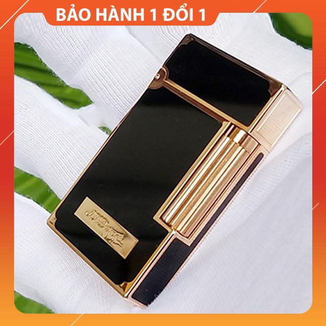 Vỏ Hộp Quẹt Bật Lửa Dupont Đen Sơn Mài D125 Dùng Gas Đá Cao Cấp Khắc Chữ S.T.Dupont  (KHÔNG XĂNG, KHÔNG GAS)