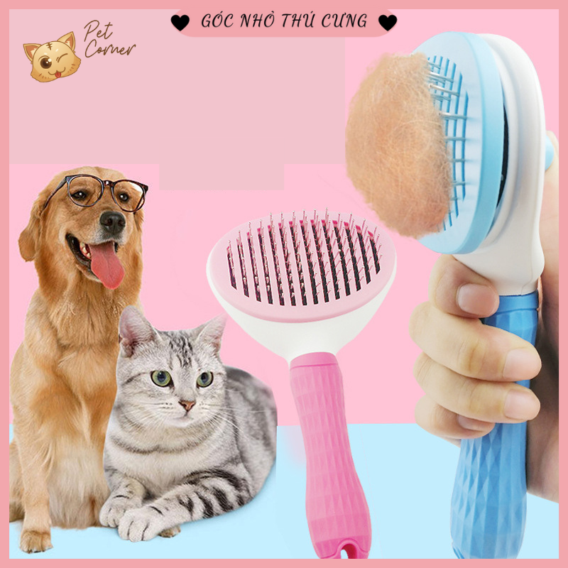 Lược chải lông có nút bấm nhả lông cho thú cưng (Lược chải lông, gỡ rối lông cho chó mèo)