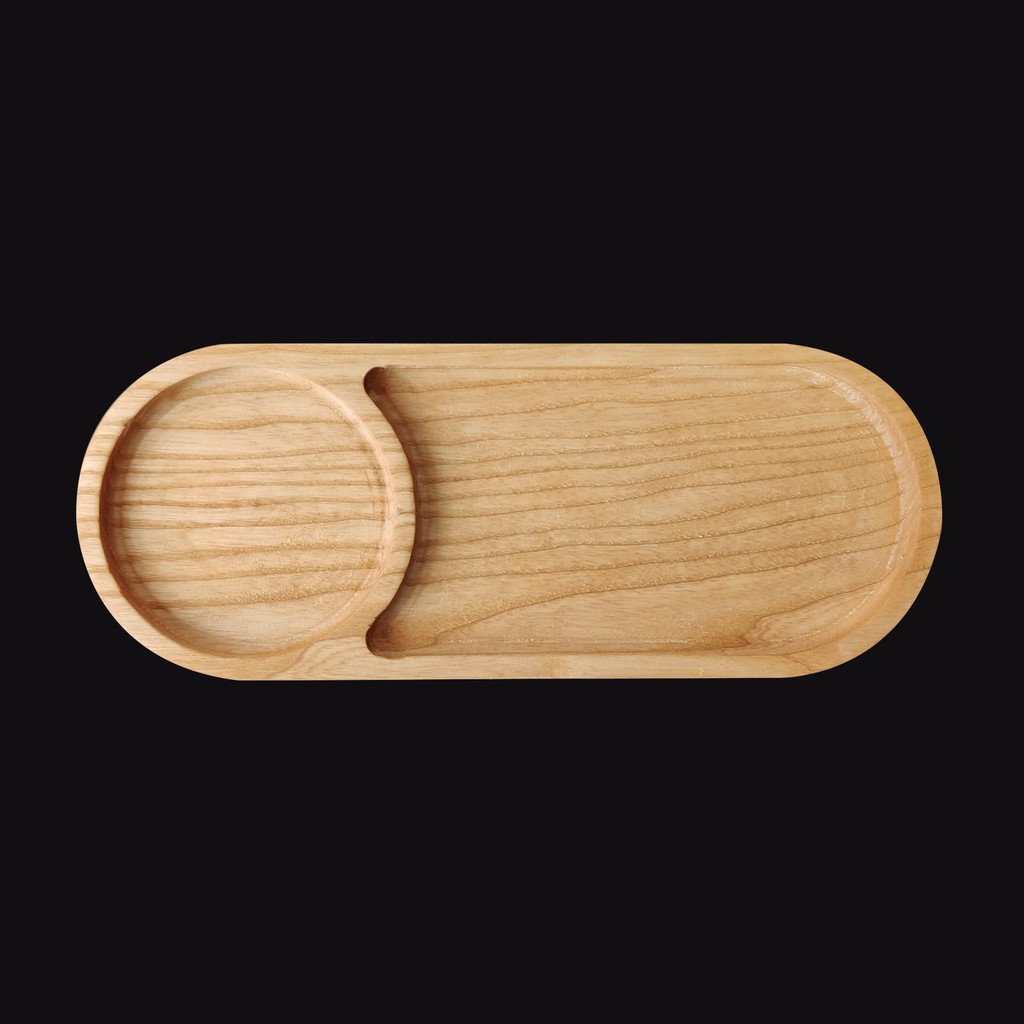 Khay Gỗ OVAL Decor , Khay OVAL 2 Ngăn,Khay Gỗ Trang Trí