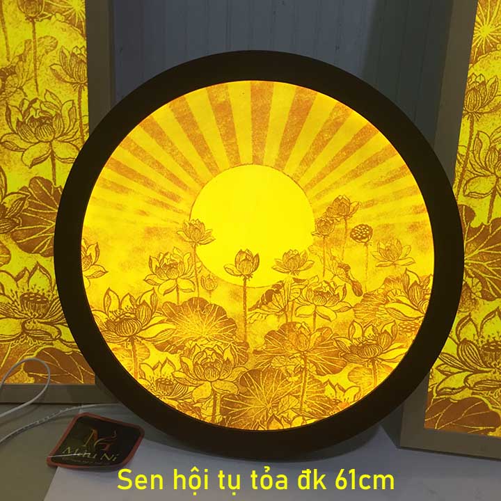 ĐÈN THỜ MÂU NI Tròn Nhiều Cỡ In Tranh Trúc Chỉ 198, Đèn Vách Ban Thờ, Để Sau Tượng Phật Bà Quan Âm , Tủ Thờ  , ... Bộ bát cúng, Đèn tranh thờ, đèn tranh trúc chỉ, đèn tranh trúc chỉ gỗ phật, Đèn treo bàn thờ, Đèn tròn hào quang phật, Đèn trúc chỉ, đèn tr