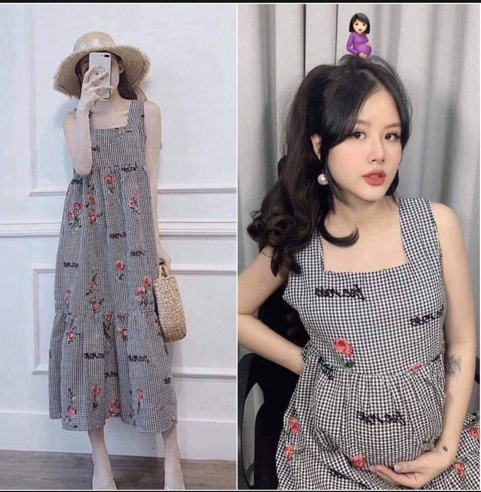 Đầm Suông - Váy Suông Rộng Có Cổ Freesize Chất Thô Mát Có Thể Mặc Bầu