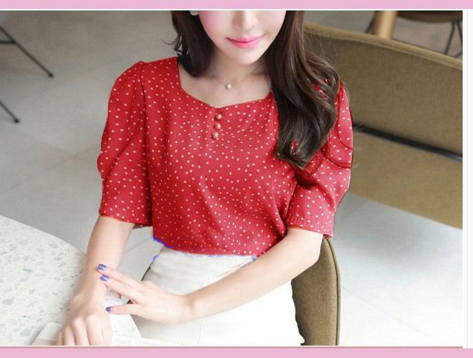 [HCM]Áo Chấm Bi 3 Nút Phong Cách Hàn Quốc Cực Hot