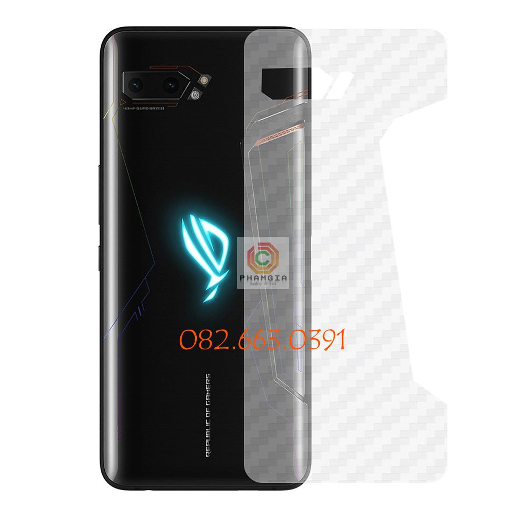 Miếng dán mặt lưng skin carbon Asus Rog Phone 2