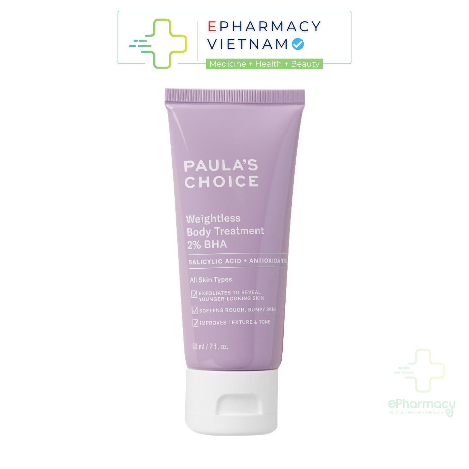 Paula's Choice BHA 2% Body Treatment mini - Kem dưỡng thể Paulas Choice BHA 2% Weightless Body Treatment 60ml