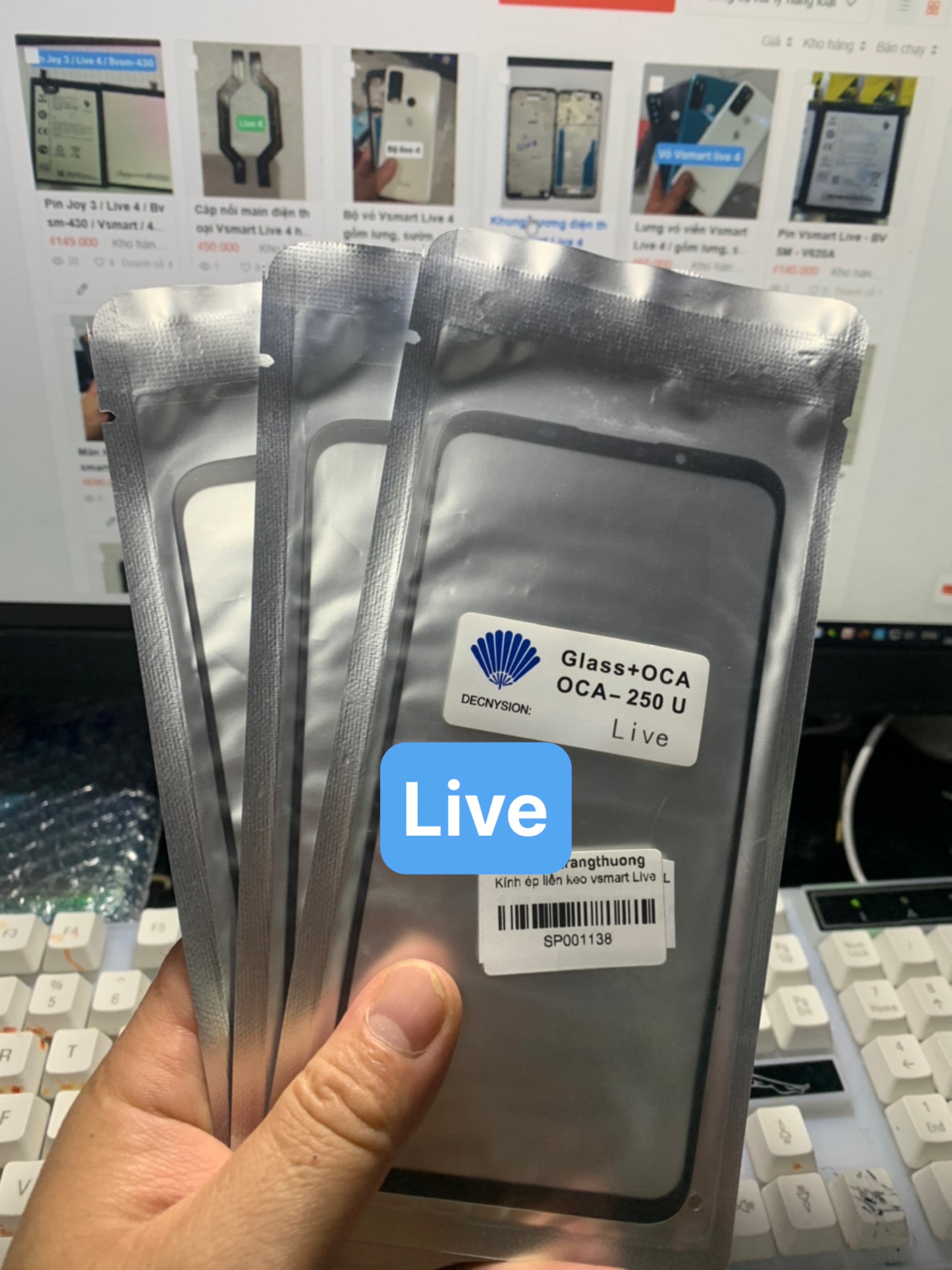Kính ép liền keo Vsmart LIVE