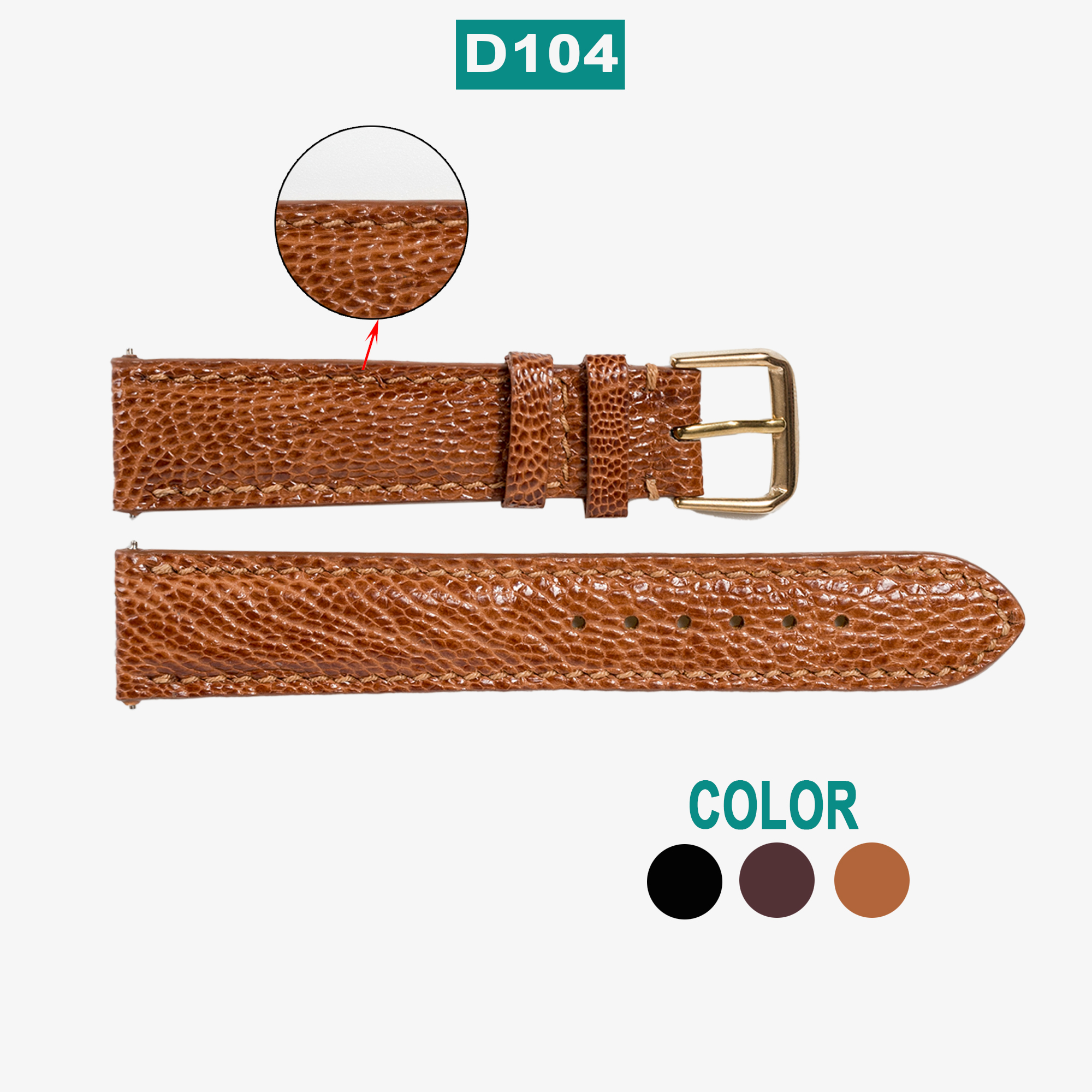 Dây đồng hồ nam da đà điểu D104-da thật-khâu tay thủ công cao cấp, dây da đồng hồ size 18mm 20mm 22mm 24mm phù hợp với cả dw rolex hublot orient seiko casio,tặng tool tháo và chốt khóa,thương hiệu Bụi leather