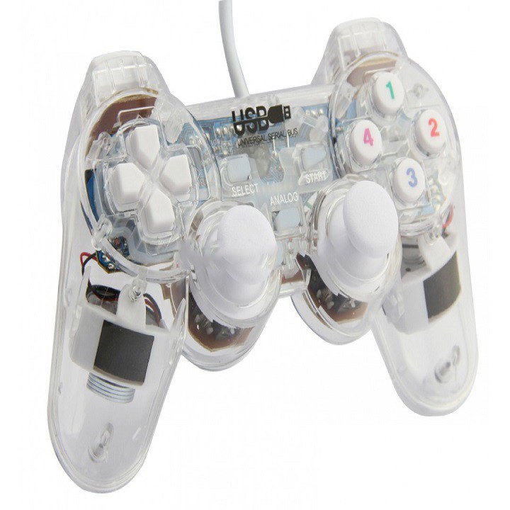 Tay cầm chơi Game Senze EW 702 (trong suốt có LED có rung)