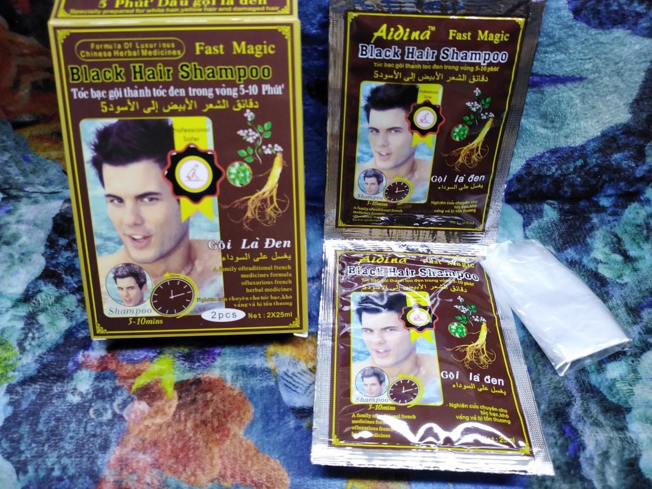 [HCM]Dầu gội là đen hộp 2 gói Fast Magic - PN
