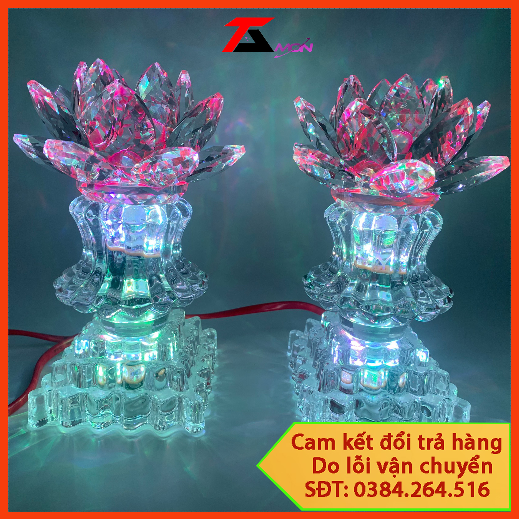 [GIÁ 1 CẶP] Cặp pha lê trang trí tủ thờ, thờ phật, pha lê thờ cúng, cặp pha lê phong thủy (PL44)