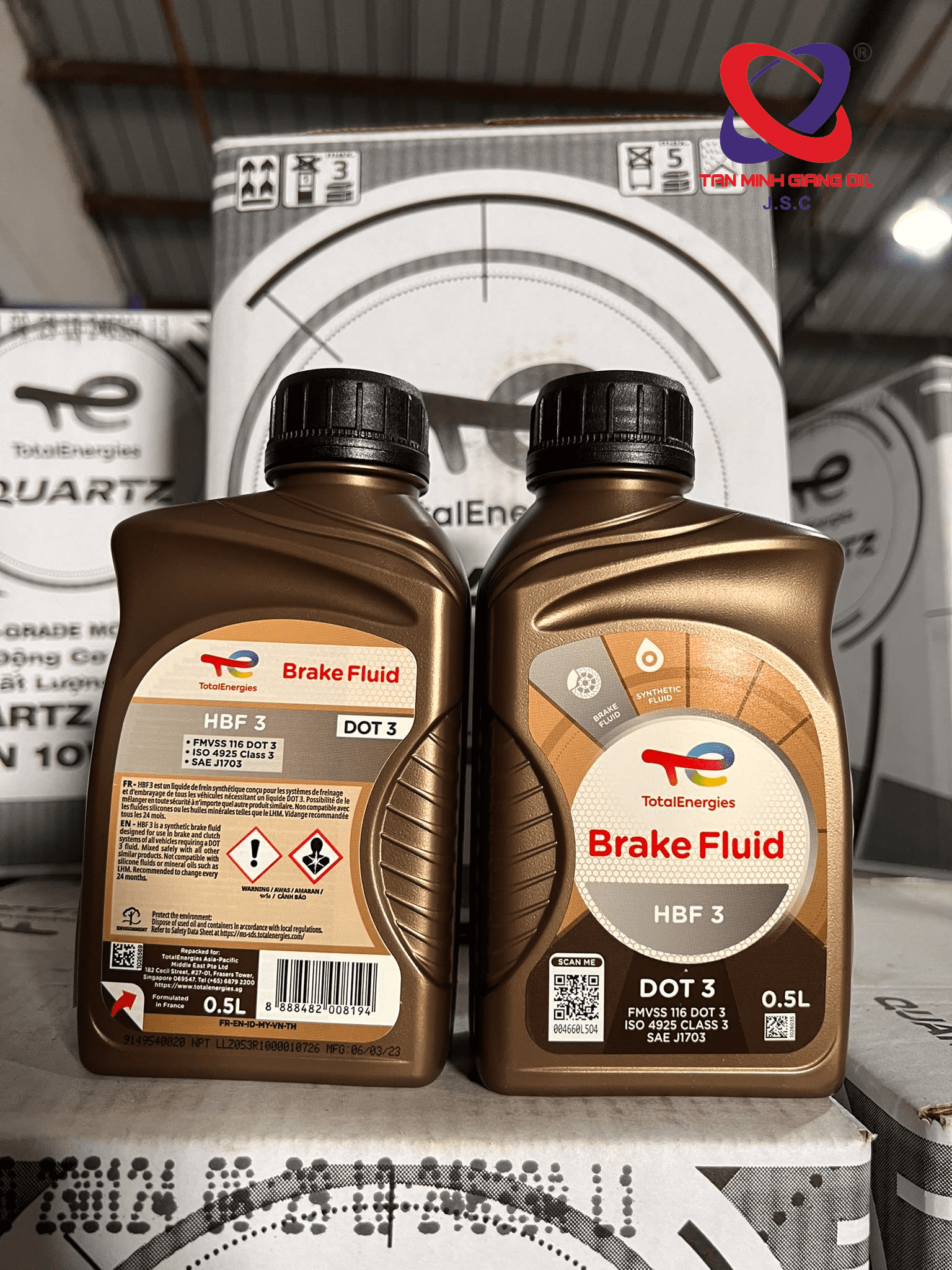 Dầu phanh xe máy / ô tô bình 0.5L TOTAL HBF 3
