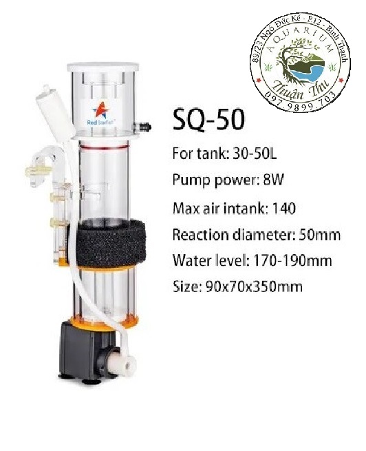 Skimmer tách protein cho hồ cá biển redstarfish sq50 ,sq70-máy tách protein- máy tách bọt