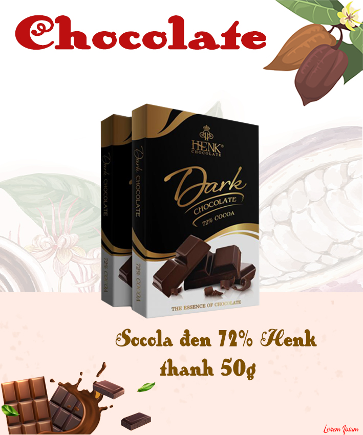 [HCM]2 thanh 50g Socola đen 72%