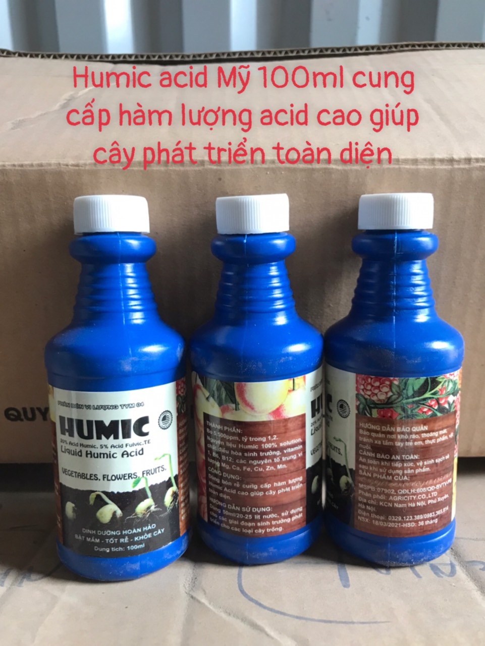 Phân bón vi lượng Liquid Humic Acid chai 100ml - hàng nhập khẩu Mỹ - Dinh dưỡng cho cây bật mầm, tốt rễ, khỏe cây