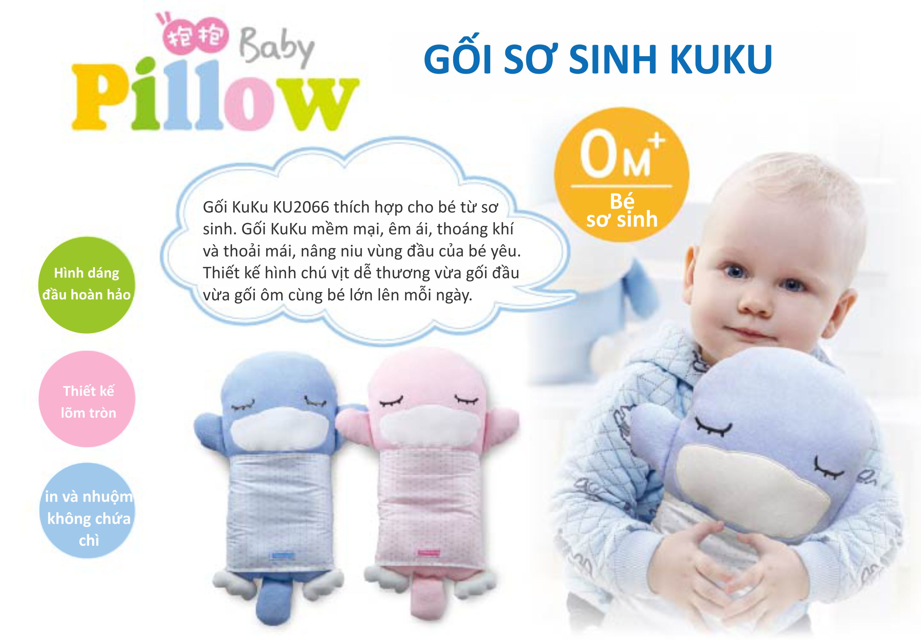 Gối sơ sinh KUKU KU2066