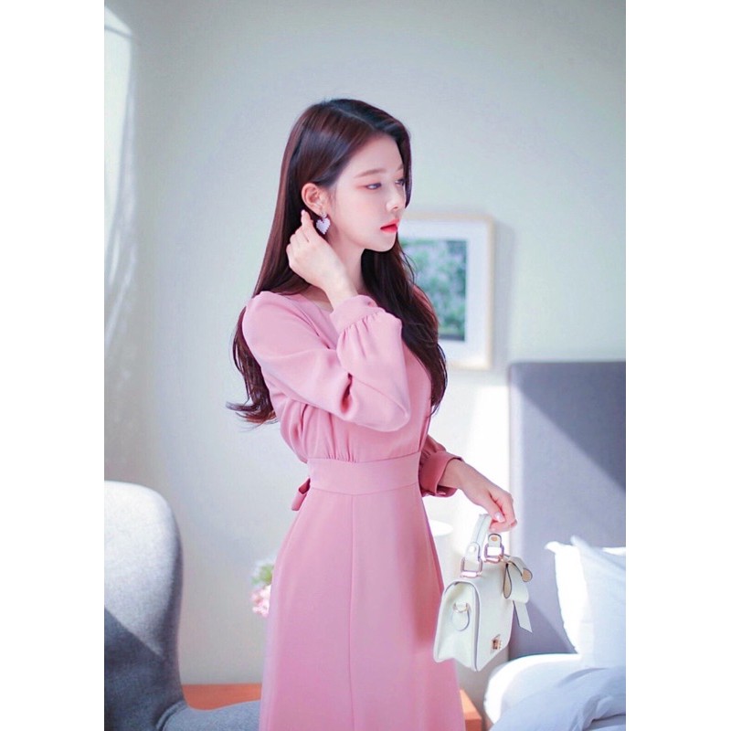 ĐẦM TAY DÀI, THẮT NƠ PHÍA SAU (có ảnh thật)MS76