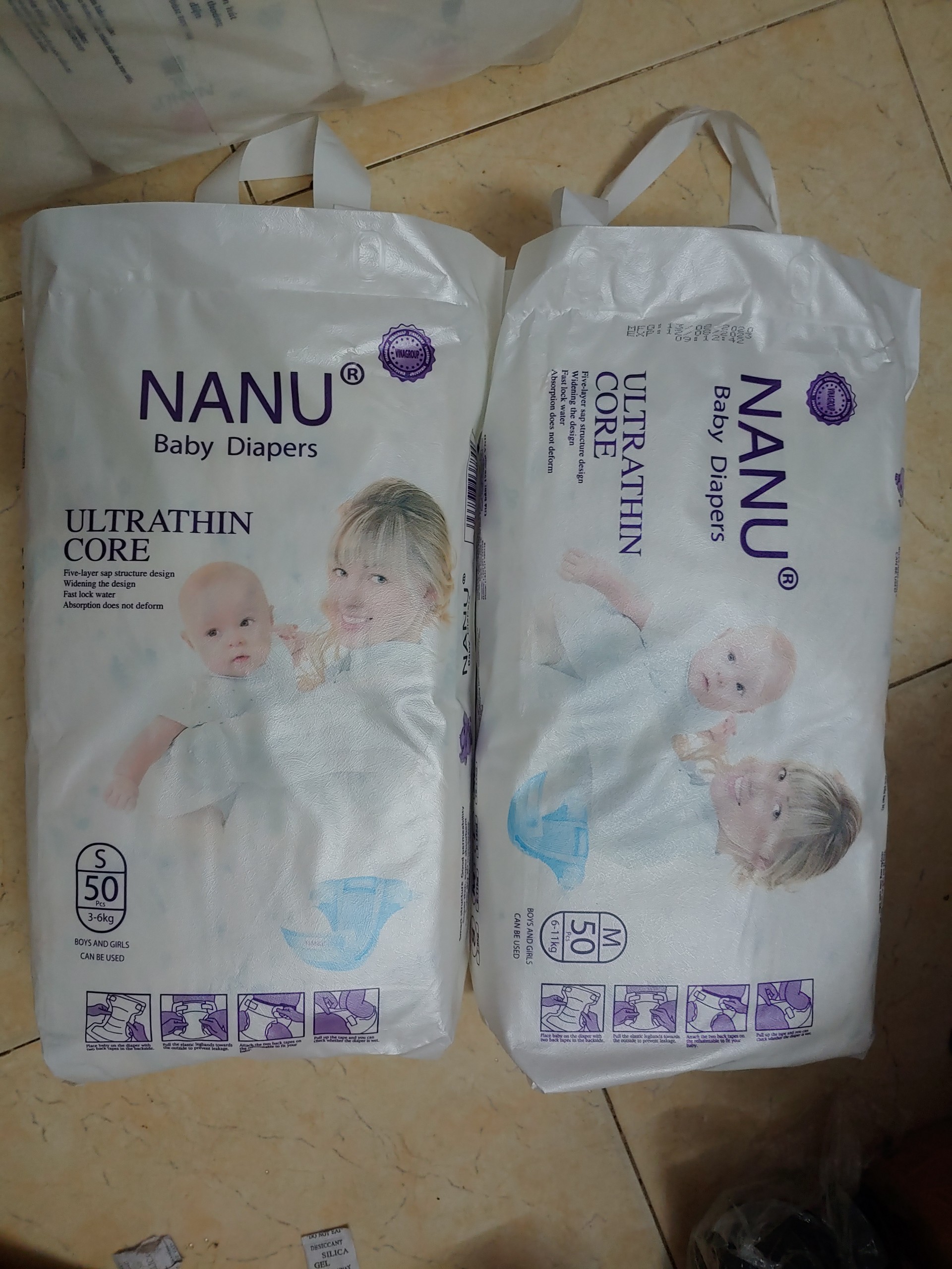 Bỉm/tã dán NANU S/M 50 miếng