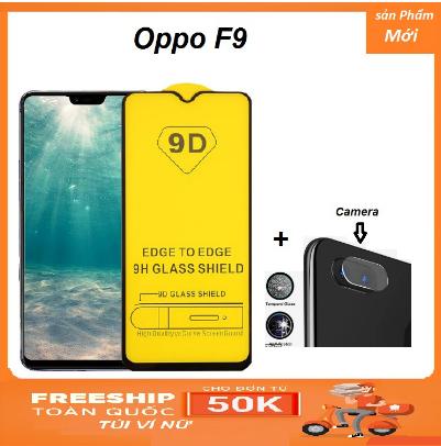 Kính cường lực FULL 9D Oppo F9 đen tặng cường lực camera