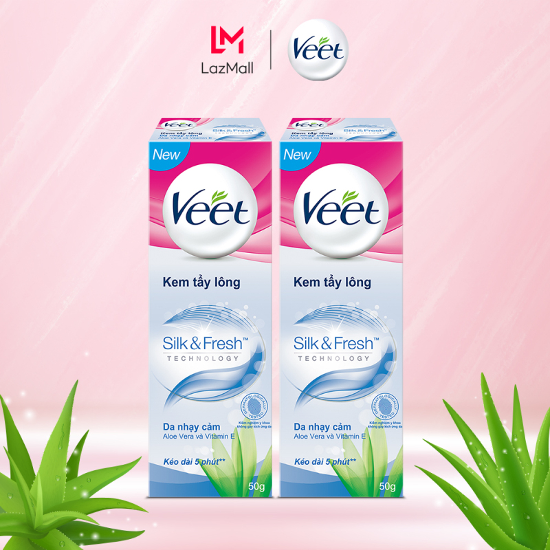 Combo 2 Kem tẩy lông cho da nhạy cảm Veet Silk Fresh 50g
