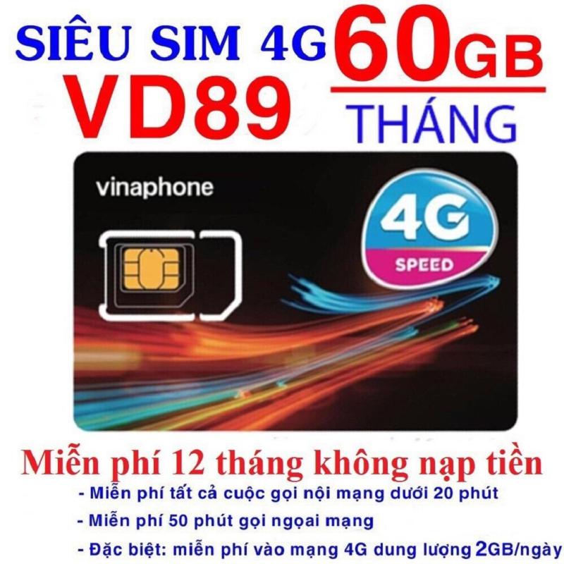 SIM 4G Vinaphone VD89 trọn gói 1 năm, 720Gb data, gọi miễn phí 12 tháng đầu số 0123