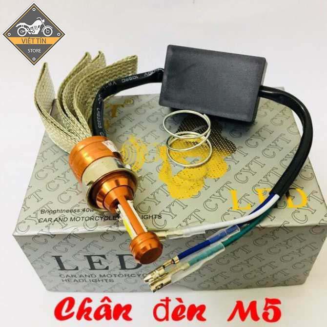 ĐÈN PHA LED CYT 2 TIM LED TRẮNG KC13 M5 (dùng điện acquy 12v) - Việt Tín