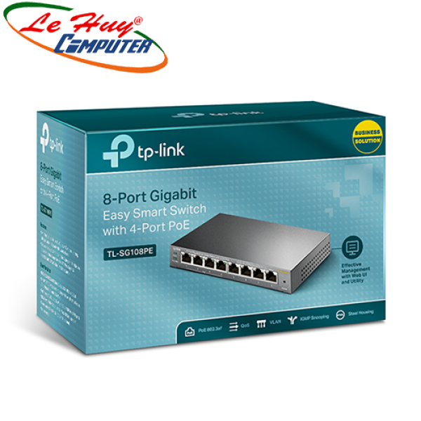 Bộ chia mạng Switch TP-Link TL-SG108PE 8 cổng Gigabit với 4 cổng PoE
