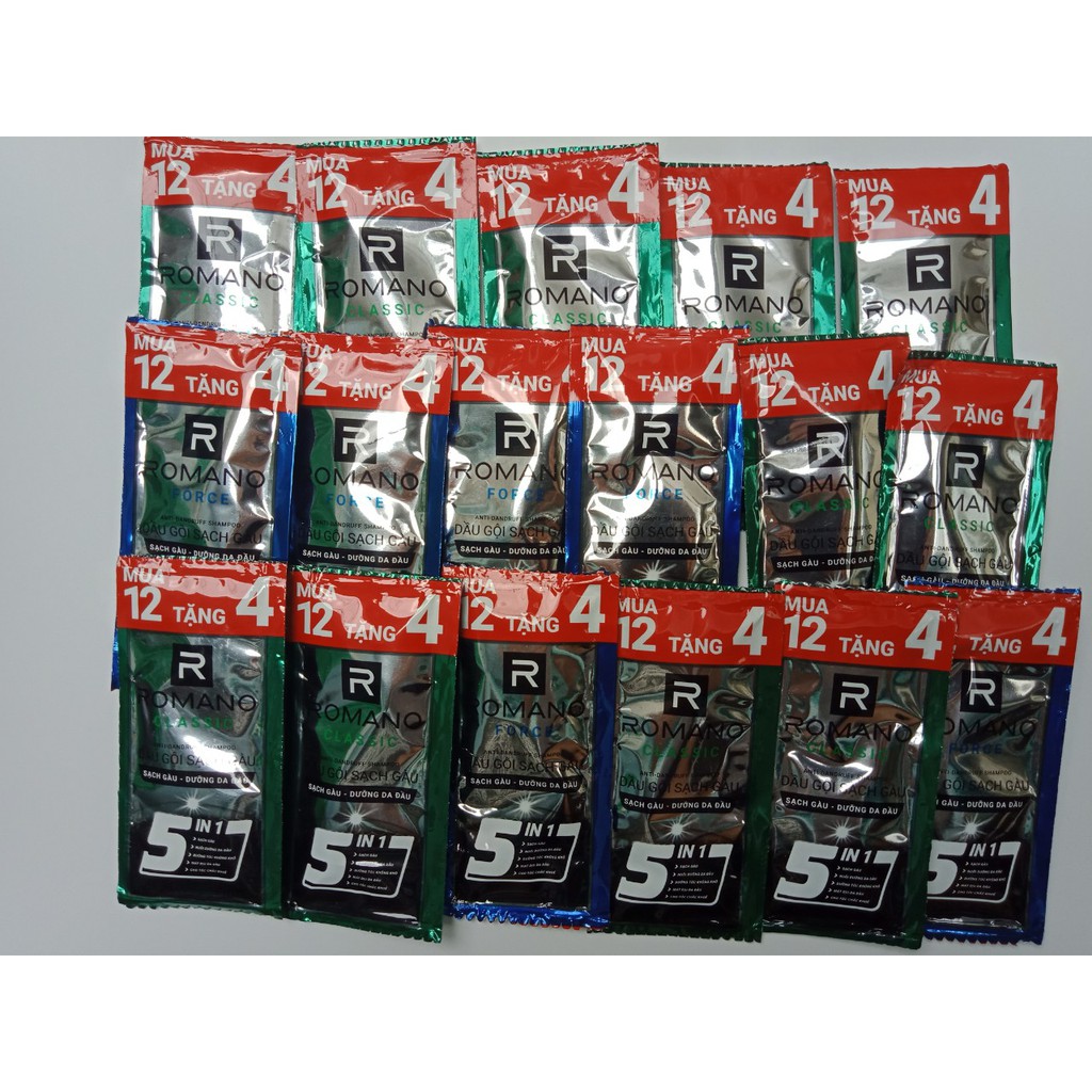 Set 14 gói dầu gội Romano sạch gàu 5g