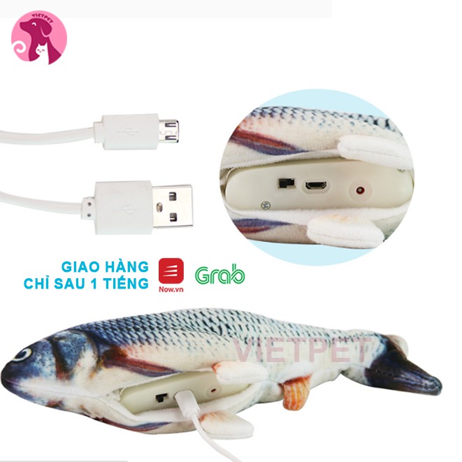 Đồ Chơi Cho Chó Mèo - 🐠 Cá Nhảy Điện Tử Sạc Usb