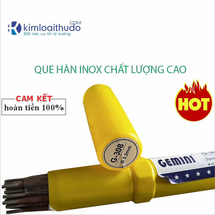 Combo 5 que hàn Inox G-308 Gemini phi 3.2mm