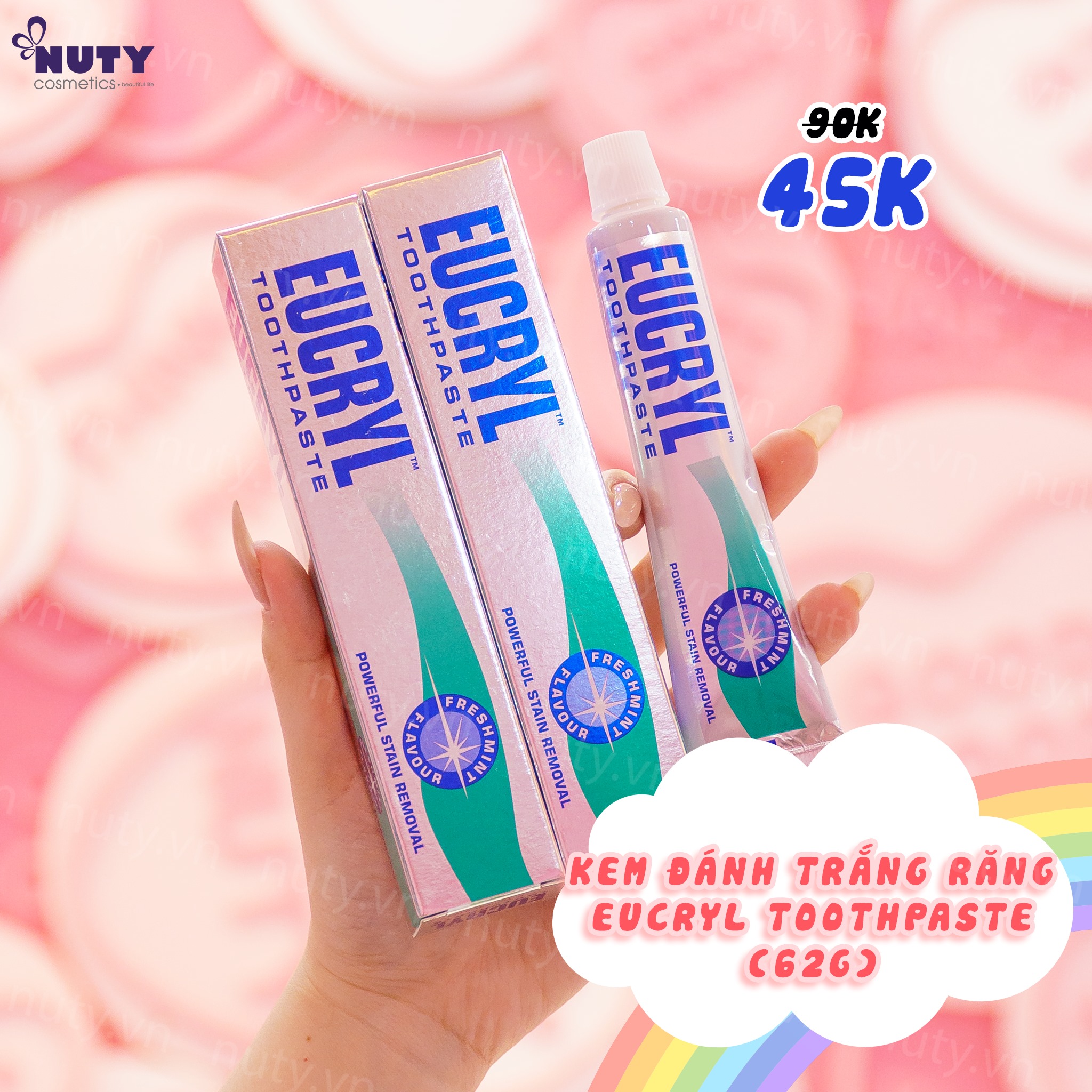 Kem Đánh Trắng Răng Eucryl Toothpaste (62g)