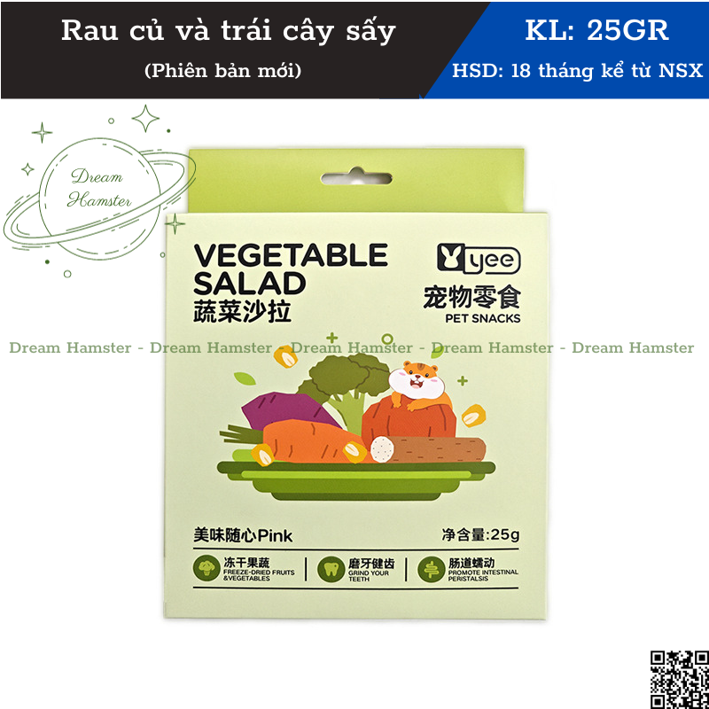 Rau củ và trái cây sấy Yee cho hamster, thỏ, bọ, sóc, nhím,...