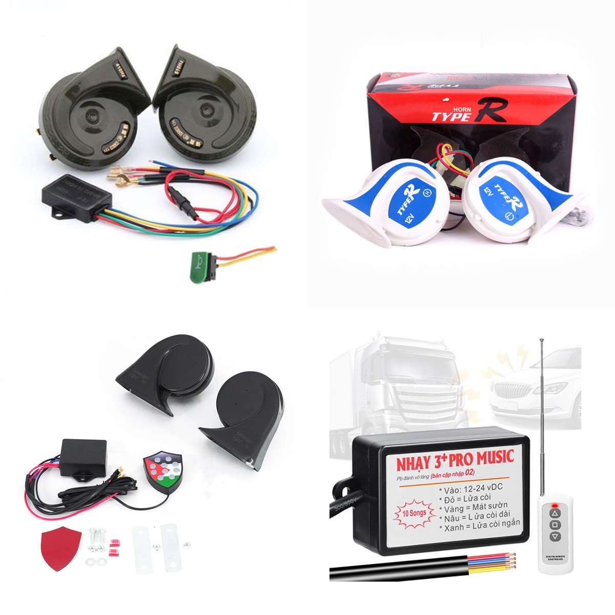 Silver Whistle, Car Horn, Motorbike Horn, Imitation of 3 Pro Horn, Standard Sound, Used for Motorbikes, Cars, Trucks, Dc12V